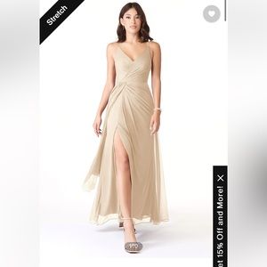 Azazie Champagne Bridesmaid Dress, size 18